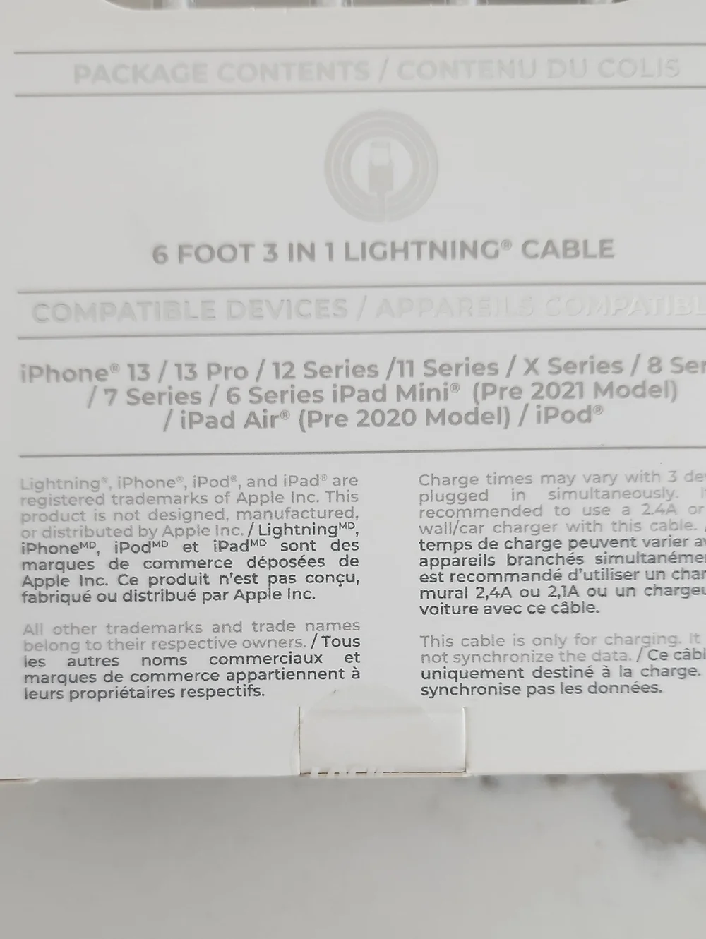 3-in-1 Braided Lightning Cable - Silver
